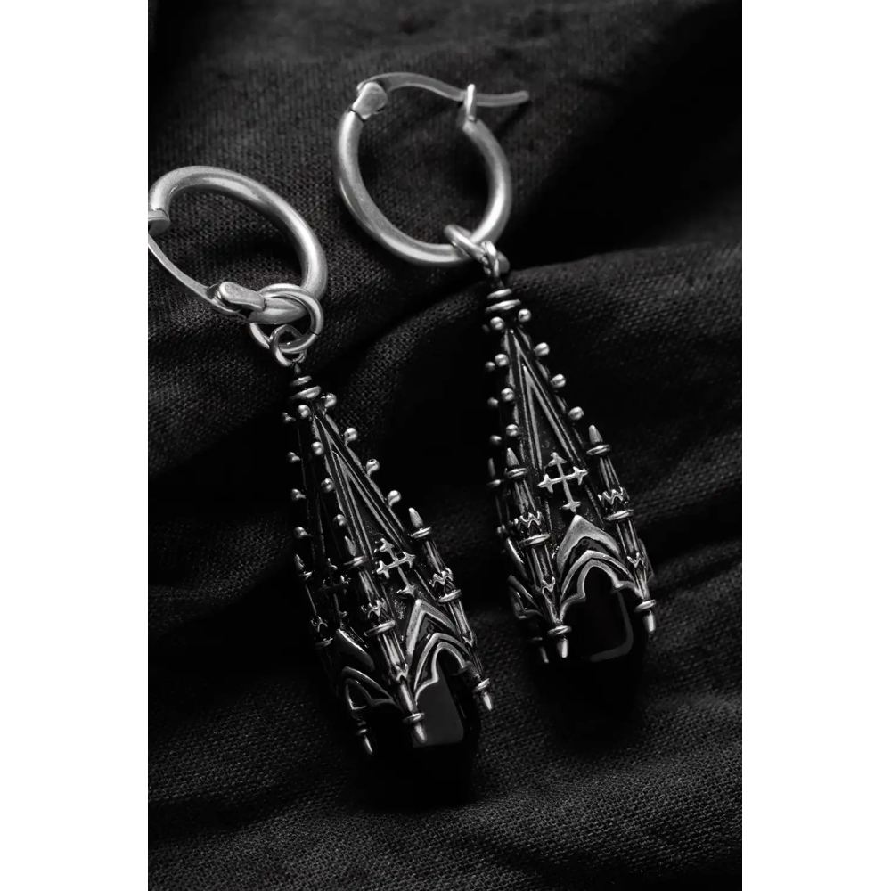 Restyle - Midnight totem Des boucles d'oreilles - Noir/Couleur argent